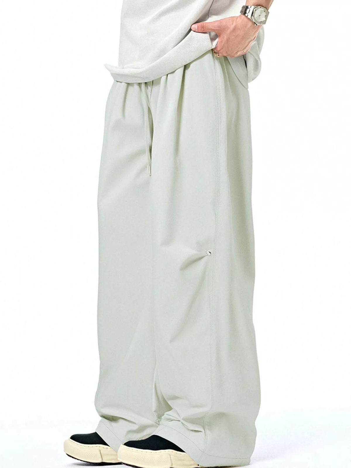 Men's Loose Fit Casual Pants in Light Gray