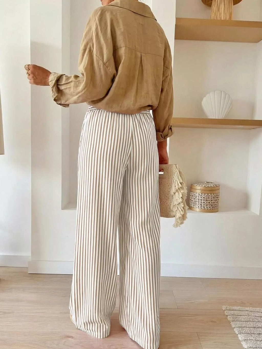 Striped Wide-Leg Pants - Lilixa.store