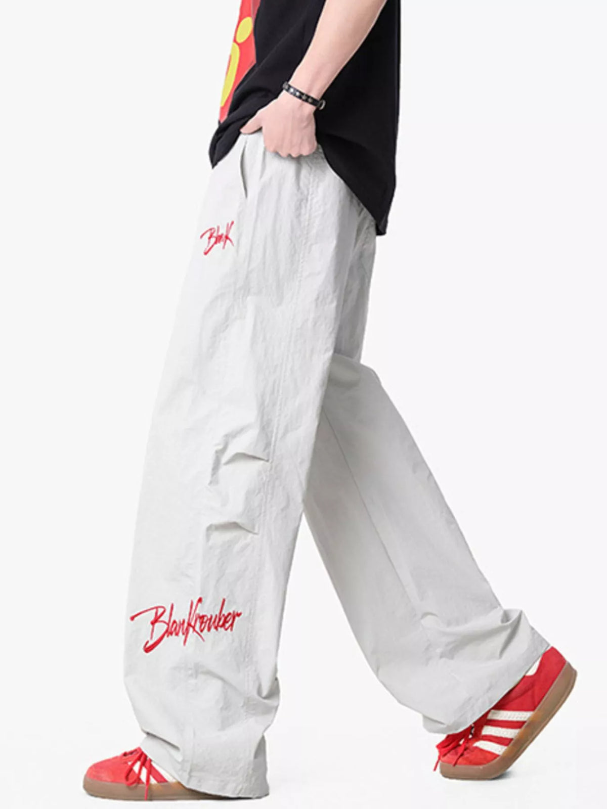 Men's Loose Fit Drawstring Wide Leg Pants