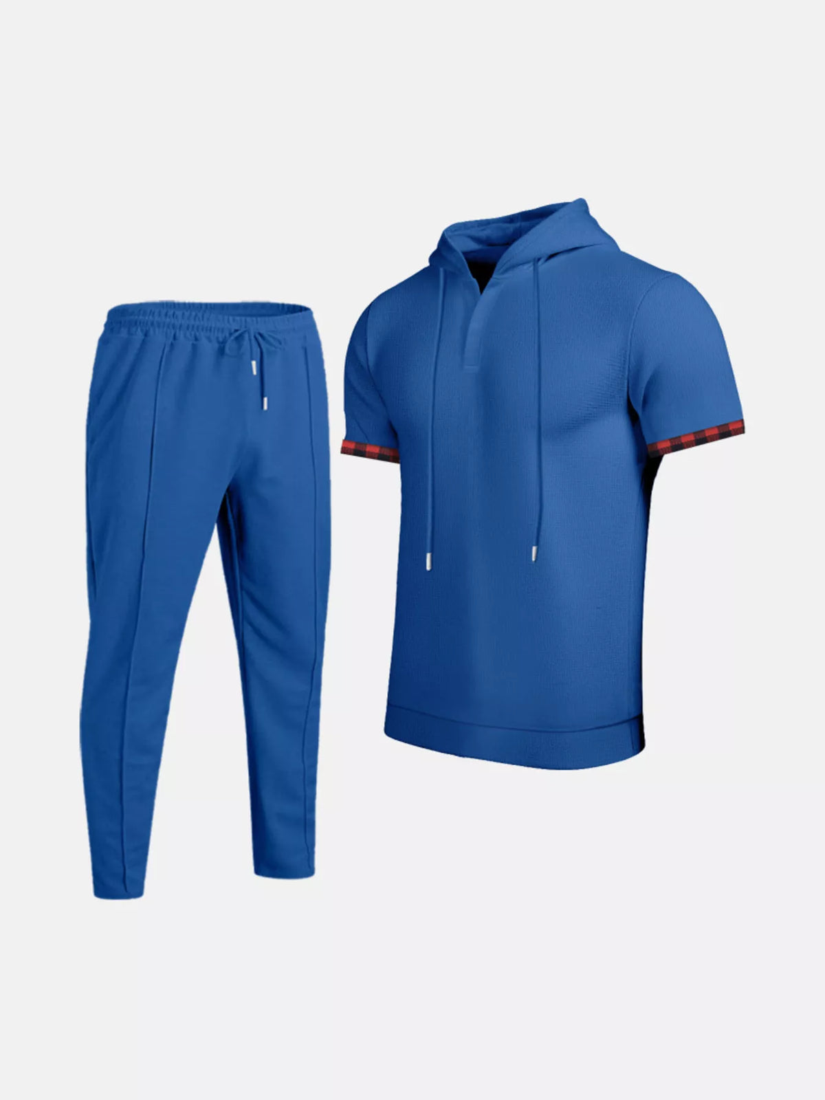 Men's Full Size Casual Short-Sleeve Hoodie and Pants Set Plus Size - Lilixa.store
