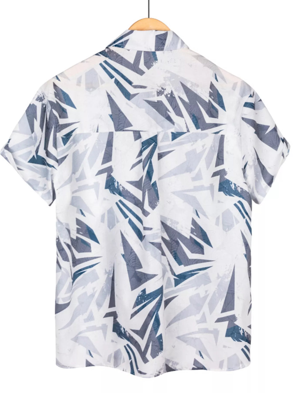 Men's Full Size Short Sleeve Geometric Print Casual Button-Down Shirt Plus Size - Lilixa.store