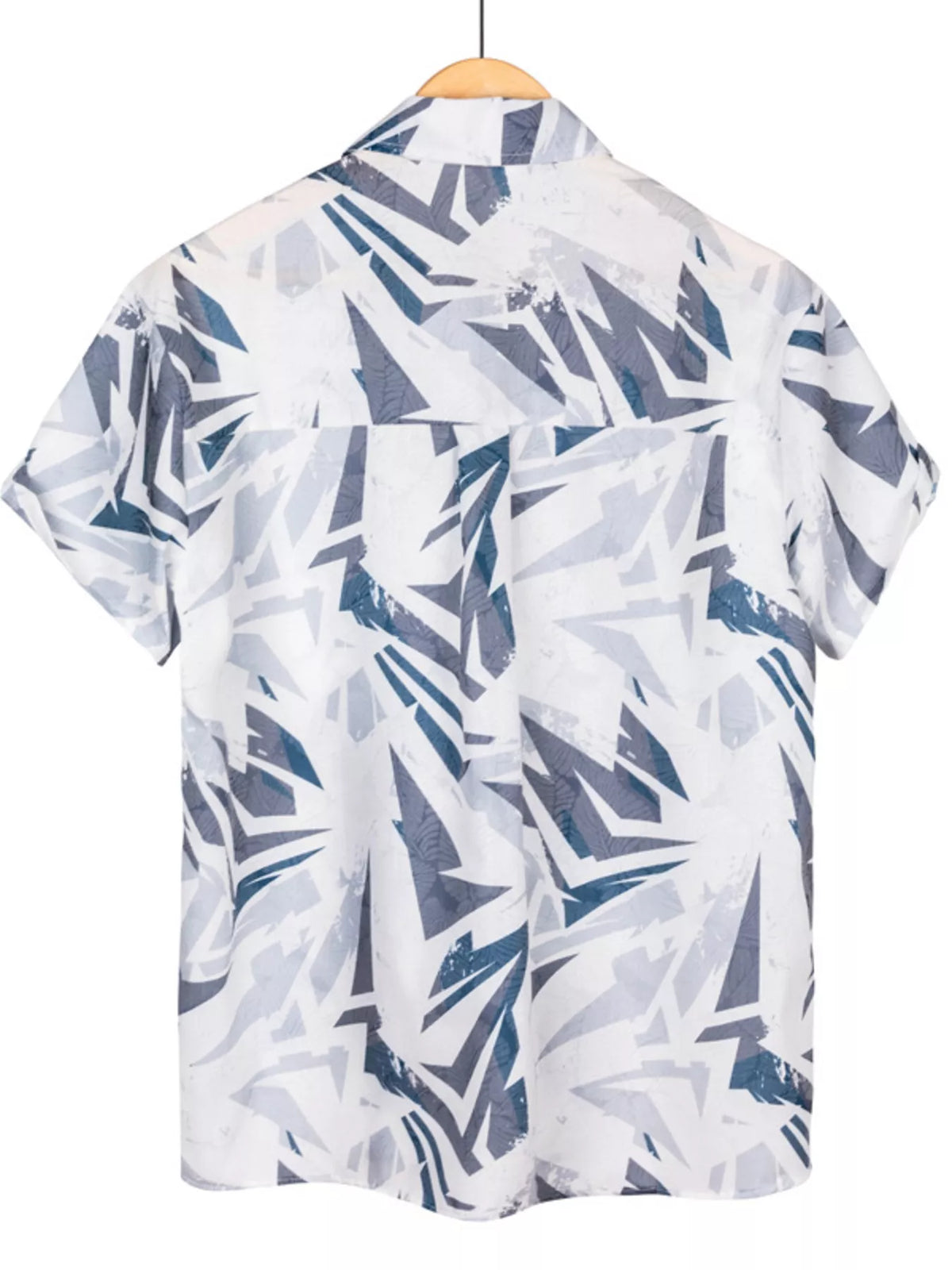 Men's Full Size Short Sleeve Geometric Print Casual Button-Down Shirt Plus Size - Lilixa.store