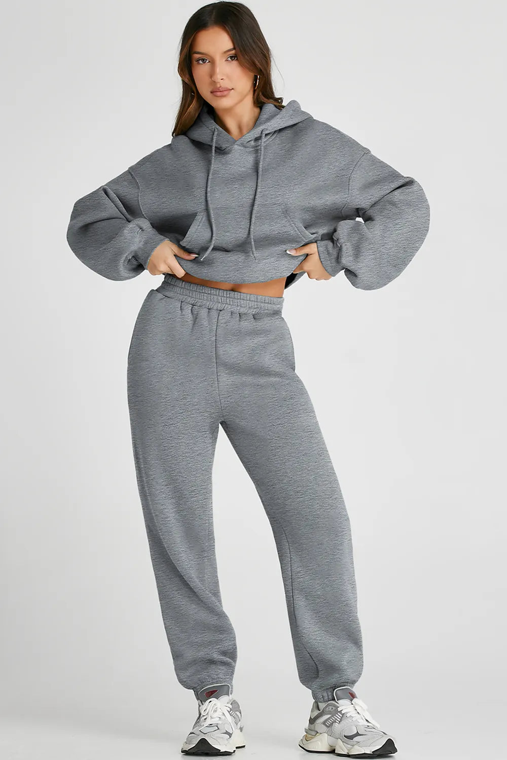 Dropped Shoulder Hooded Top and Pants Active Set - Lilixa.store