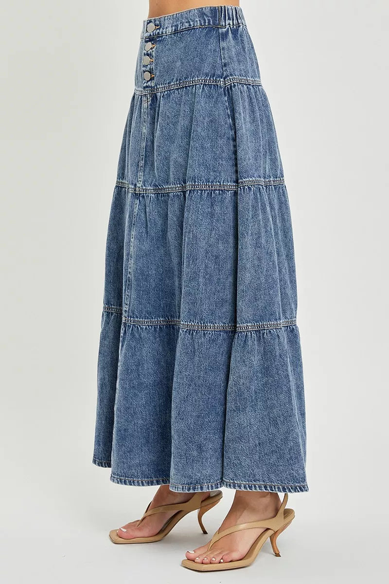 RISEN High Rise Ruffle Long Skirts - Lilixa.store