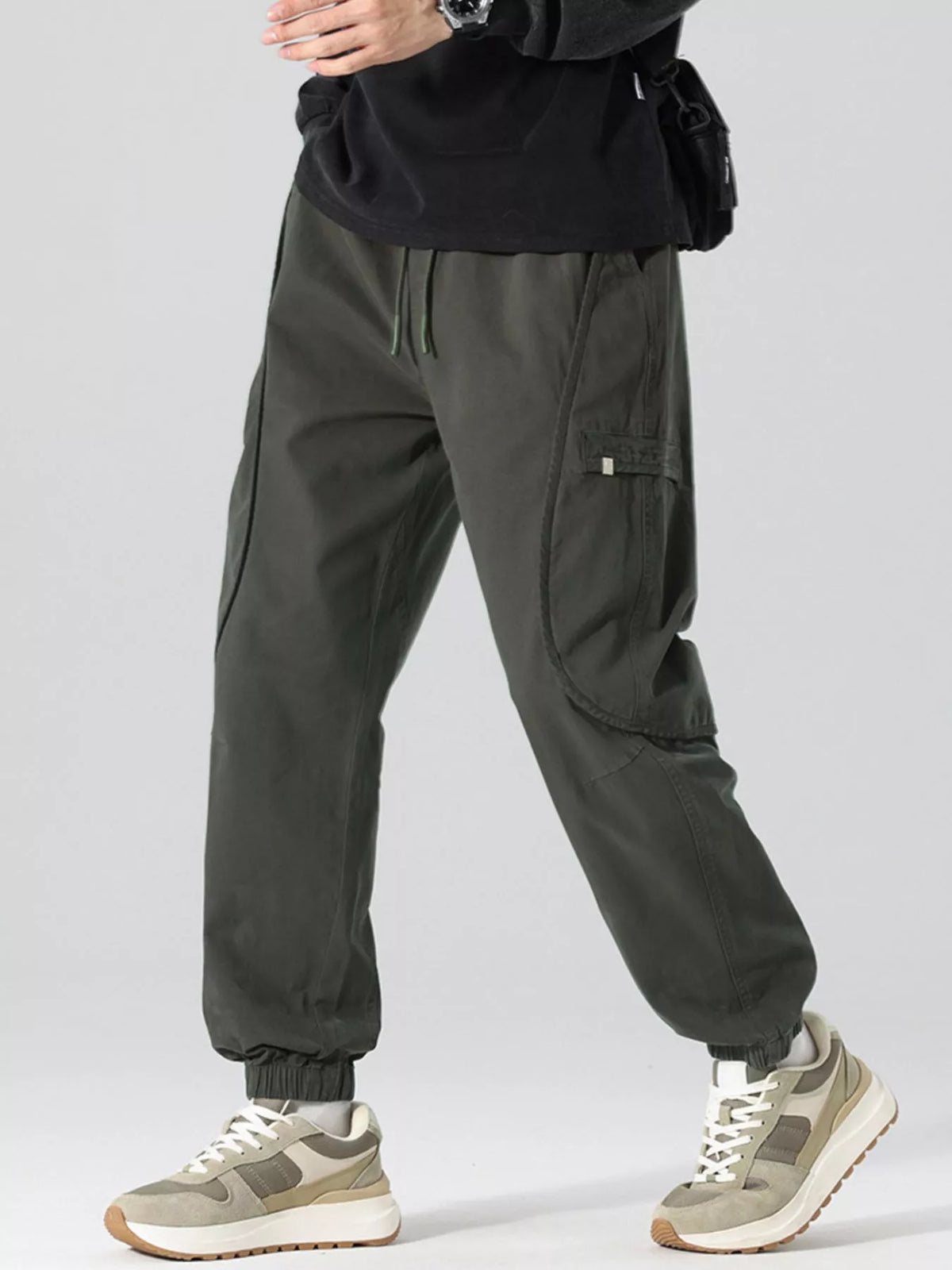 Men's Full Size Drawstring Loose Fit Joggers Plus Size, view 10