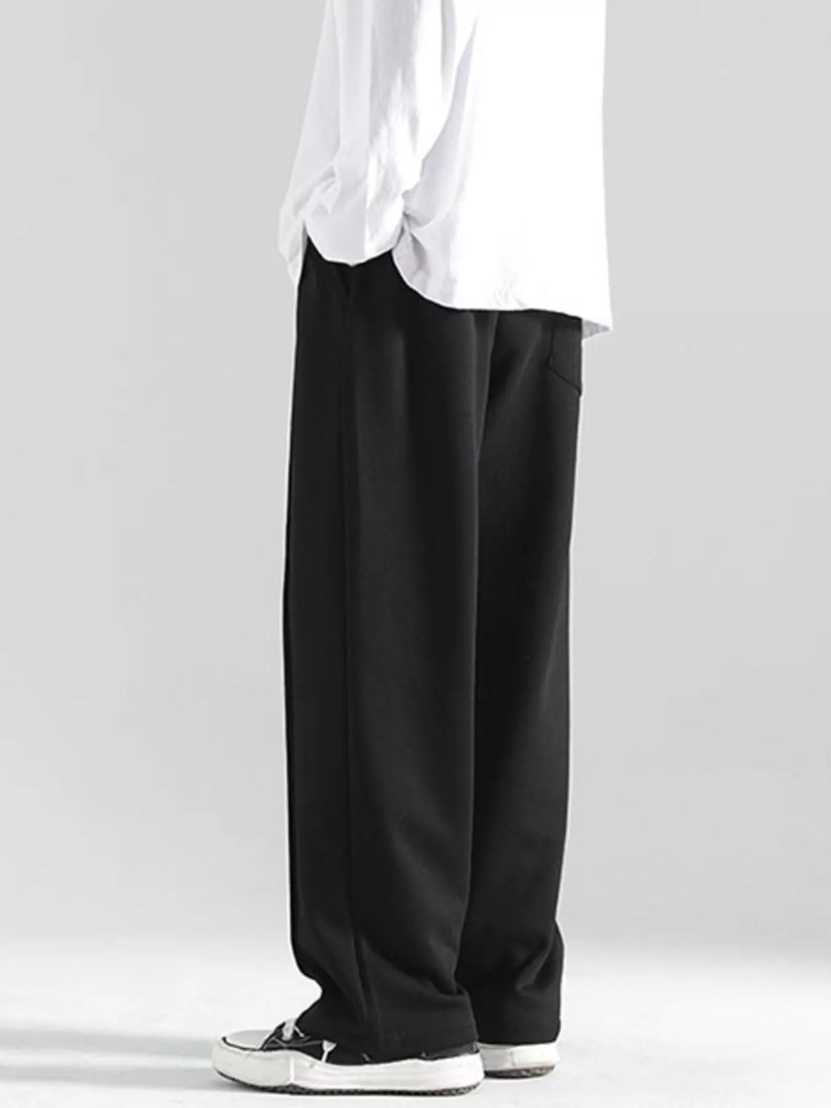 Men's Plus Size Casual Wide Leg Drawstring Pants, view 2