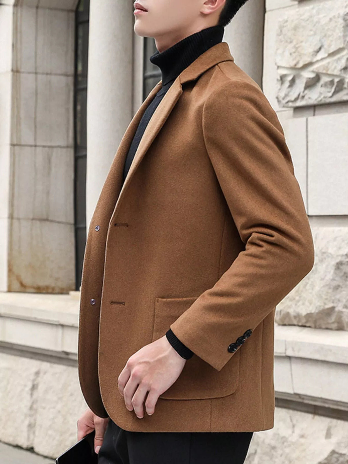 Men's Plus Size Lapel Collar Long Sleeve Blazer - Lilixa.store