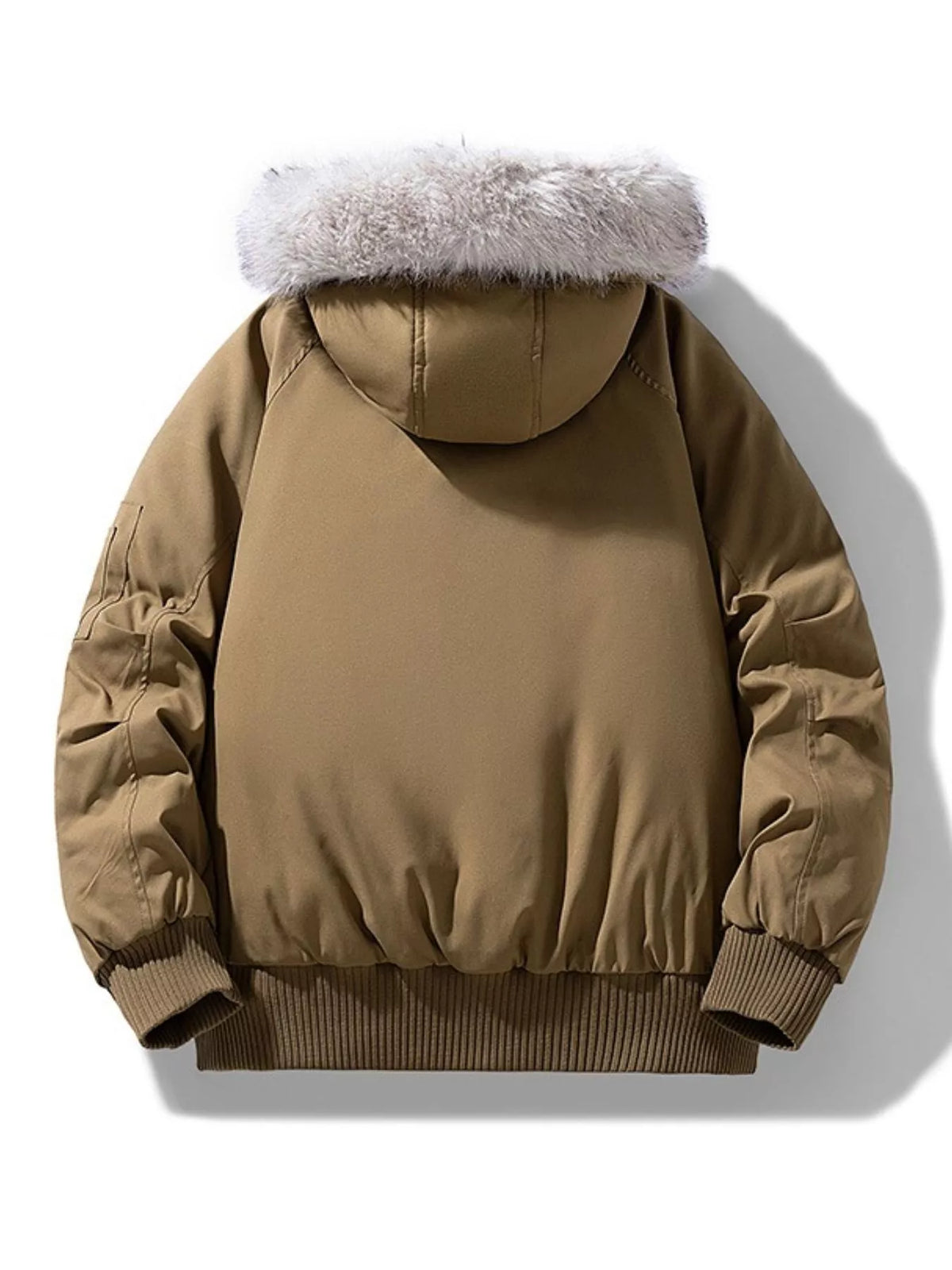 Men's Plus Size Faux Fur Hooded Padded Bomber Jacket - Lilixa.store