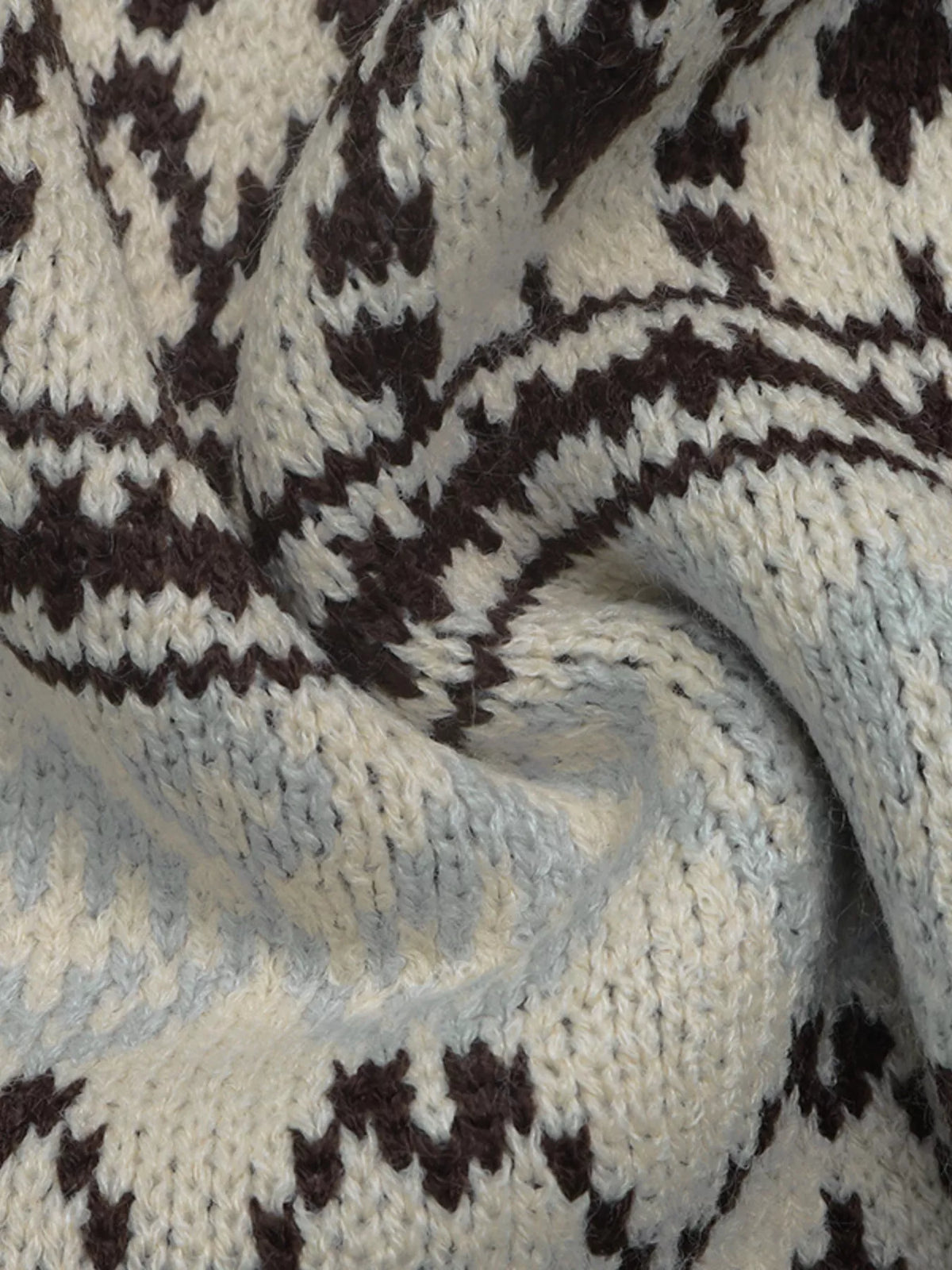 Fair Isle Pattern Crew Neck Sweater