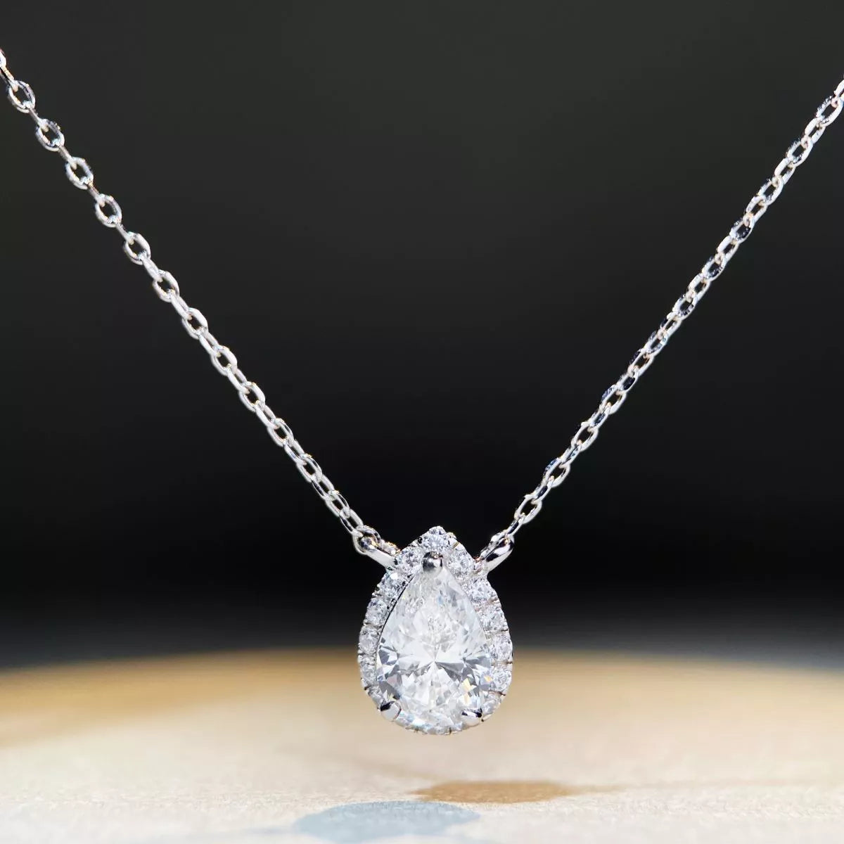 1.5 Carat 925 Sterling Silver Moissanite Teardrop Necklace - Lilixa.store