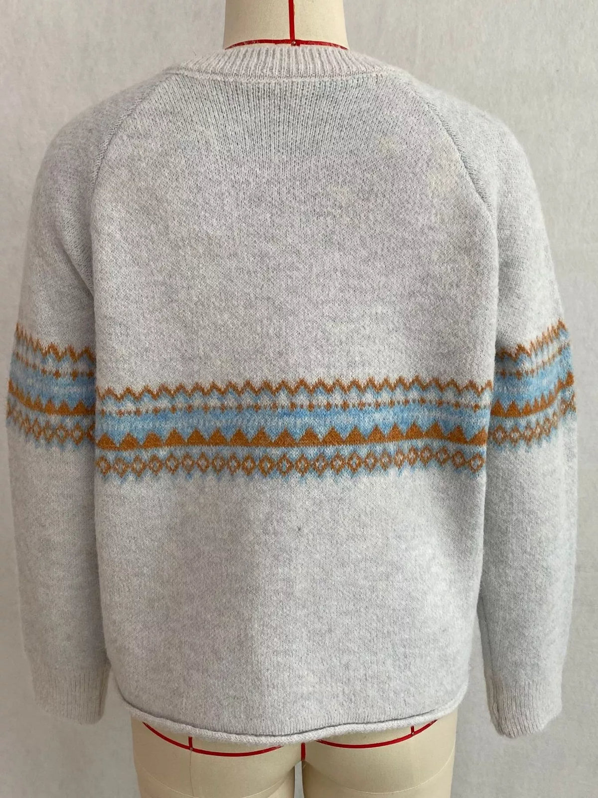 Geometric Button Down Knit Cardigan, view 6
