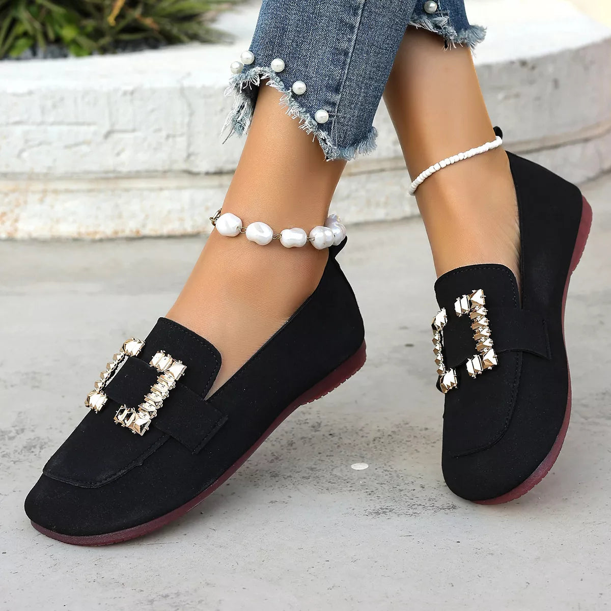 Decor Buckle Round Toe Slip-On, view 2