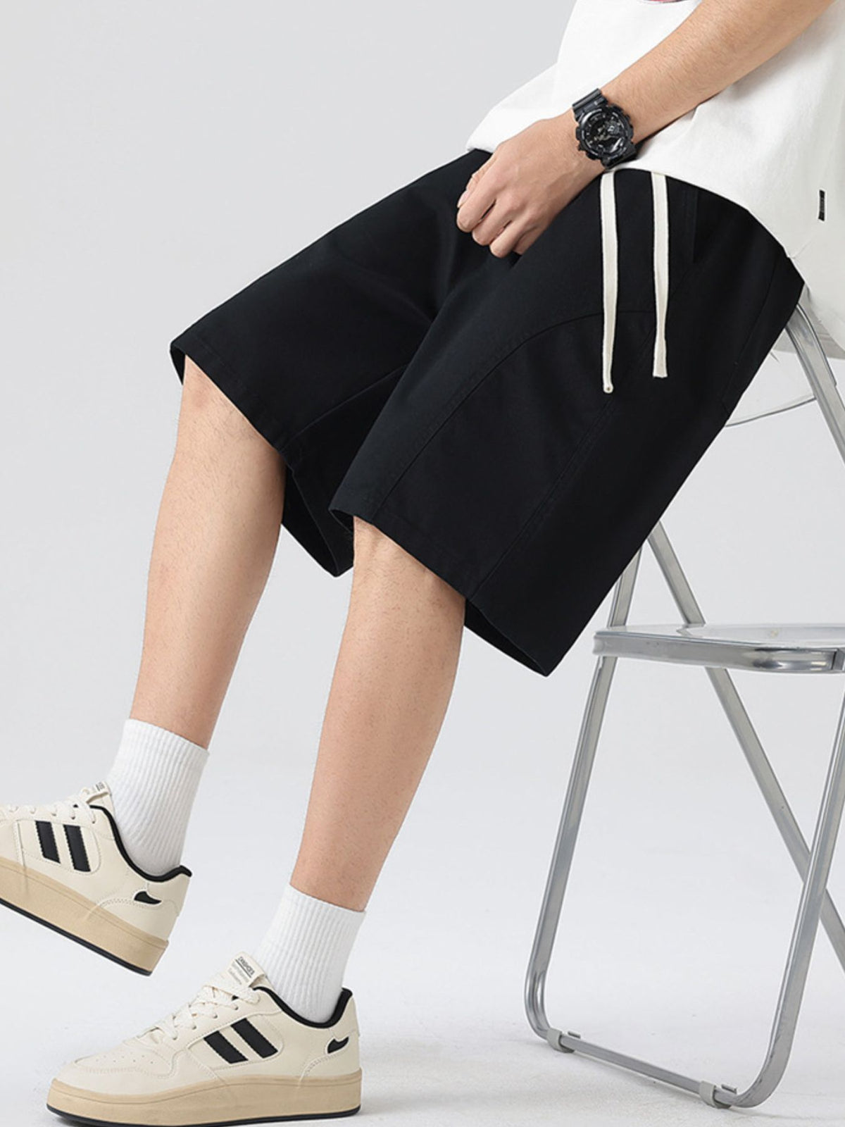 Men's Full Size Casual Loose-Fit Drawstring Shorts Plus Size, view 3