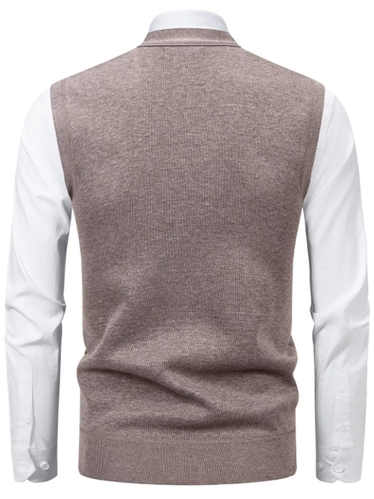 Men's Plus Size Argyle Pattern V-Neck Button-Down Cardigan Vest - Lilixa.store