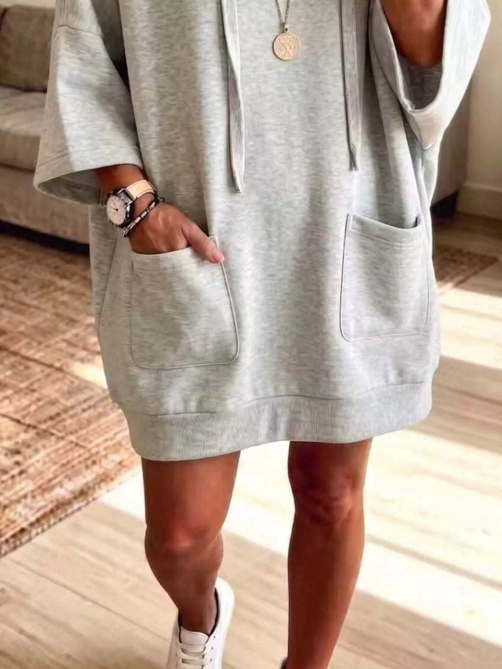 Full Size Drawstring Oversized Front Pockets Oversized Hoodie Plus Size - Lilixa.store
