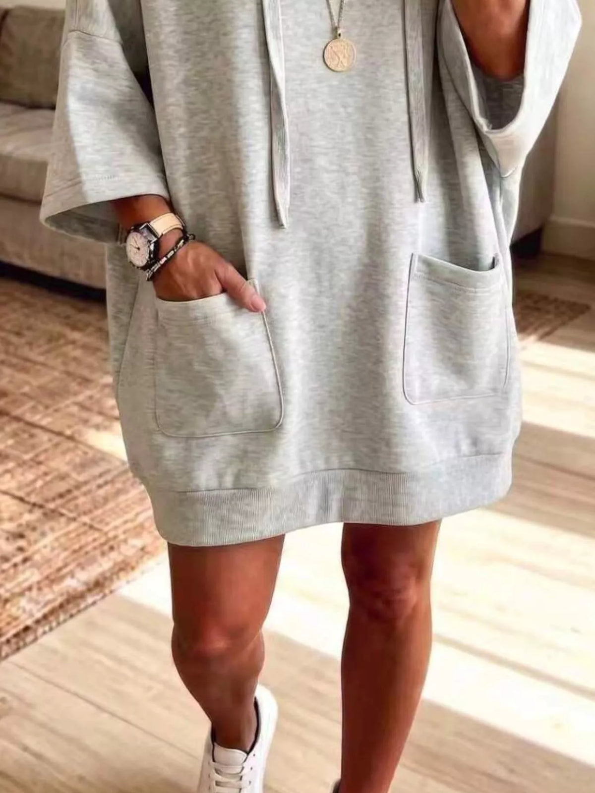 Full Size Drawstring Oversized Front Pockets Oversized Hoodie Plus Size - Lilixa.store