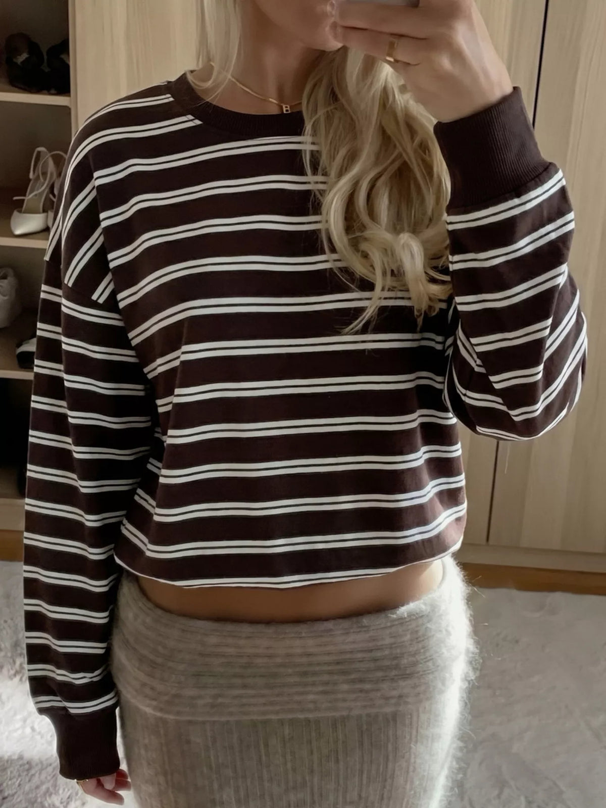 Striped Long-Sleeve Crew Neck T-Shirt - Lilixa.store