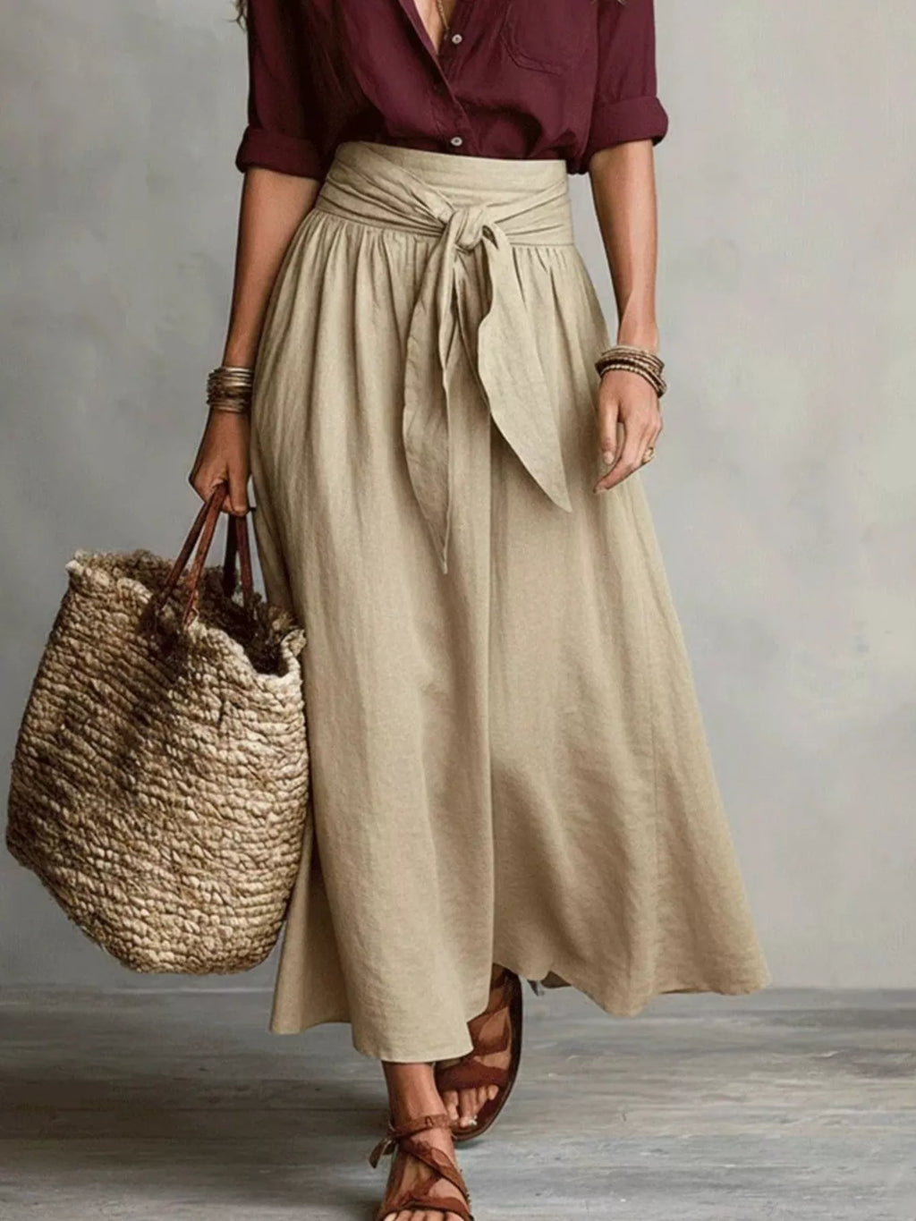 Full Size Button-Down Shirt and Skirt Set Plus Size - Lilixa.store