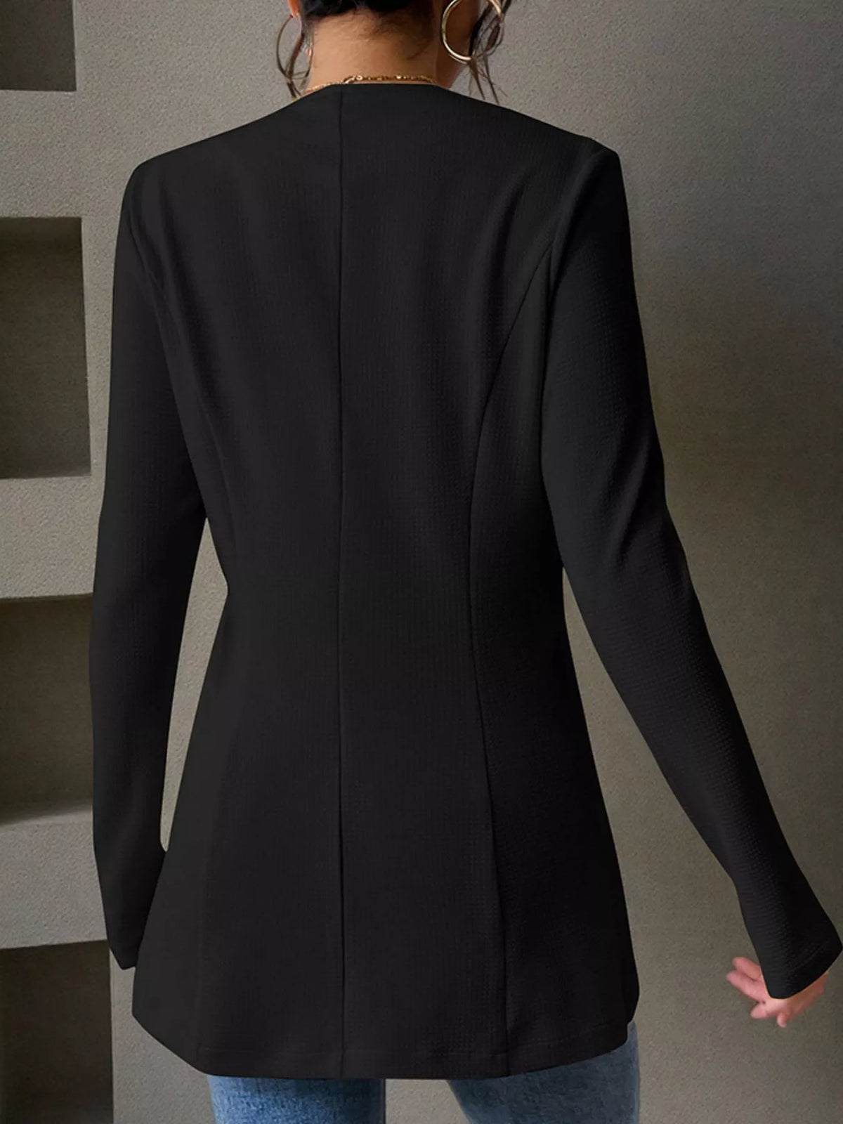 One Button Long Sleeve Blazer - Lilixa.store
