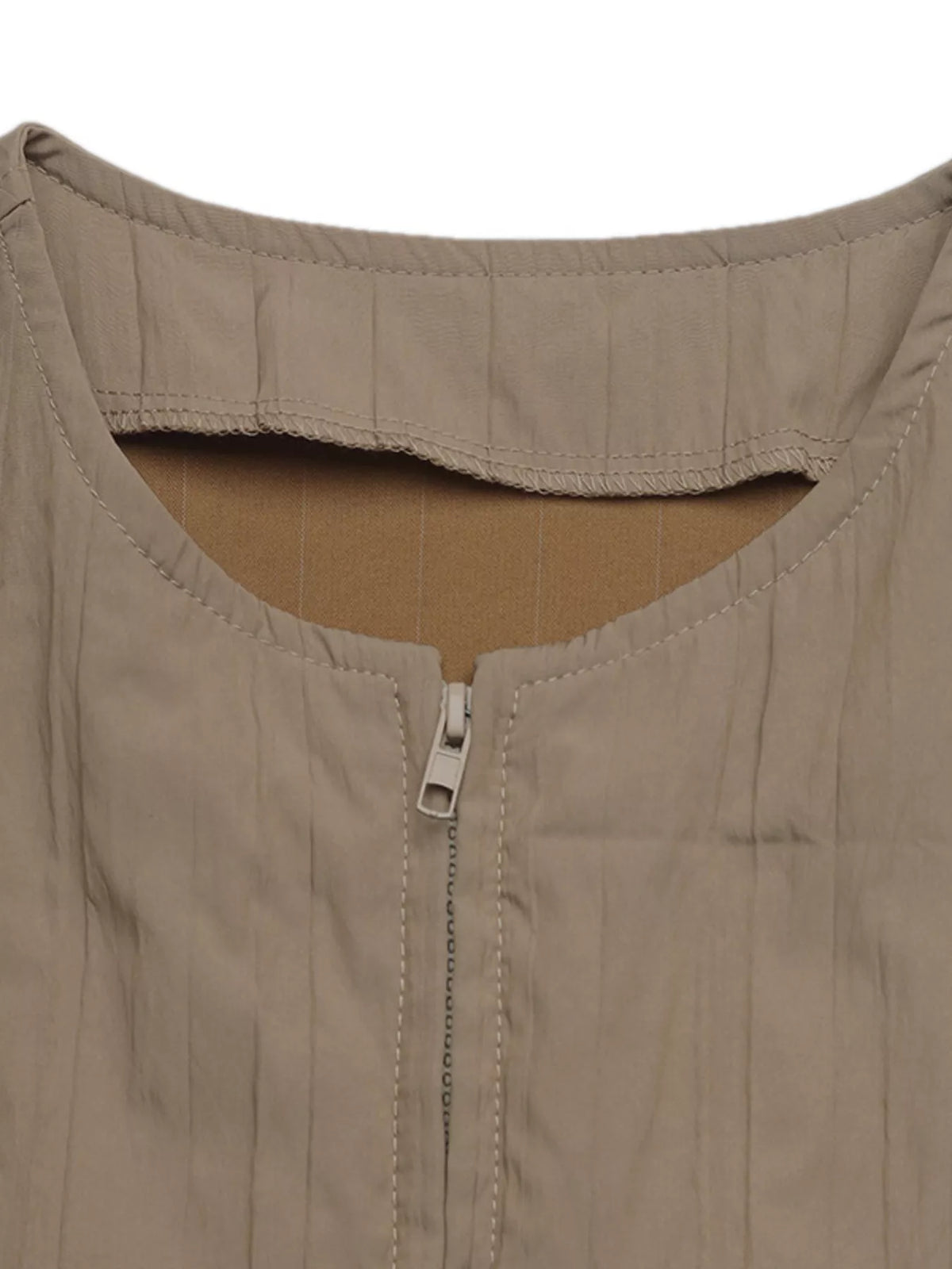 Zip Up Lightweight Jacket in Khaki, view 7