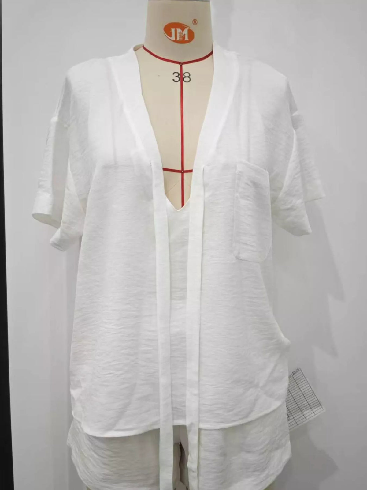 Tie-Front Half Sleeve Shirt and Shorts Set, view 2
