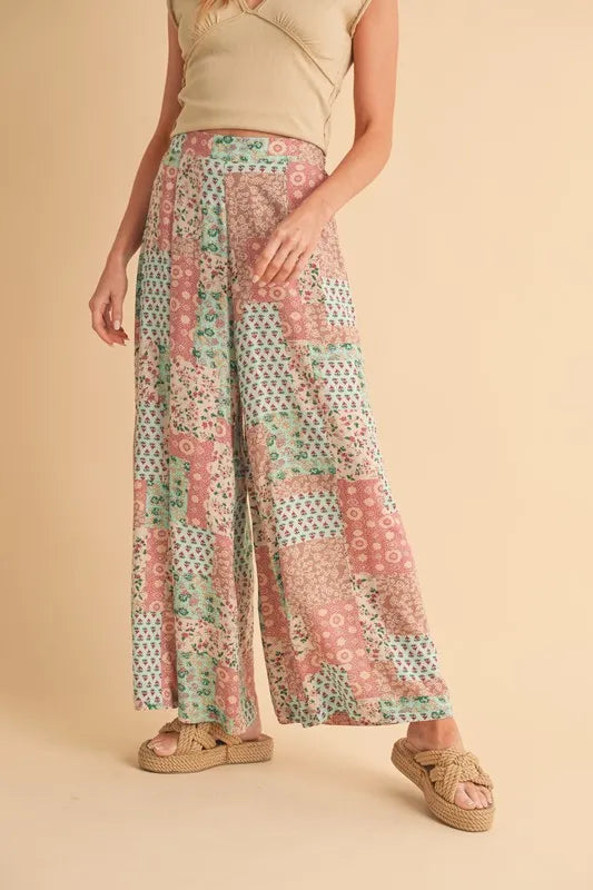 Aemi+Co Printed Wide Leg Pants - Lilixa.store