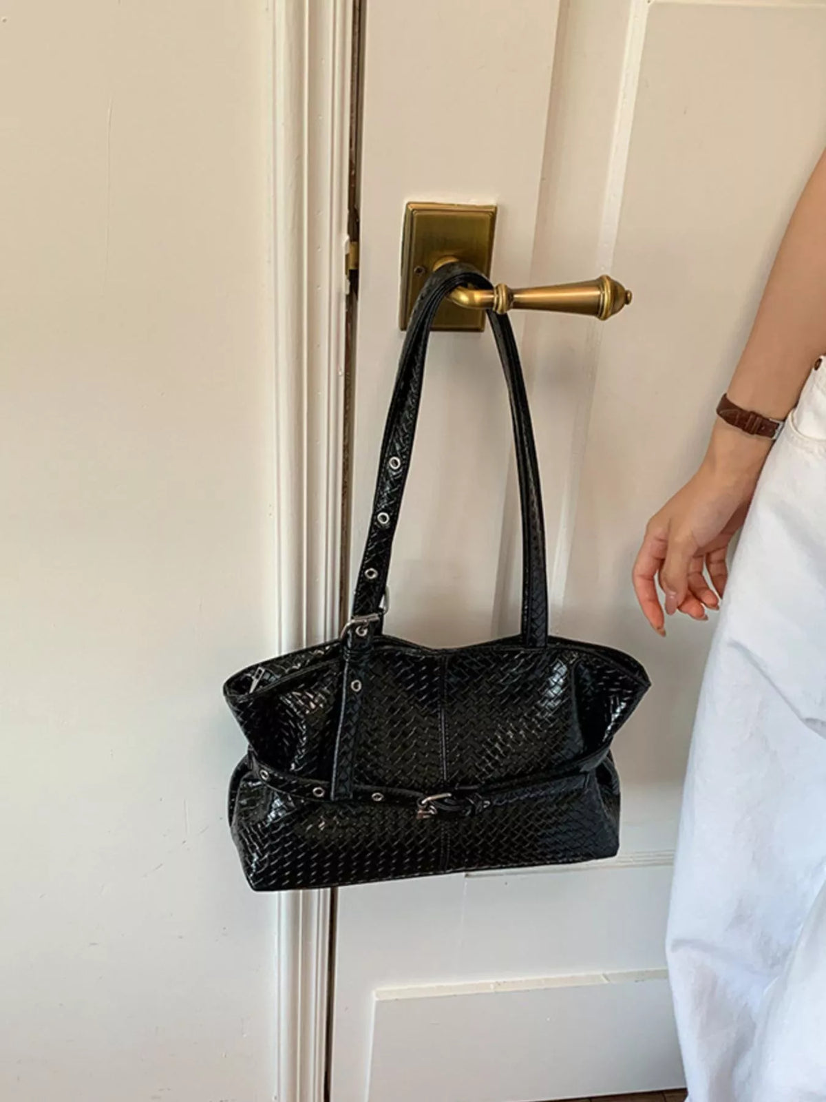 Buckle Detail Shoulder Bag - Lilixa.store