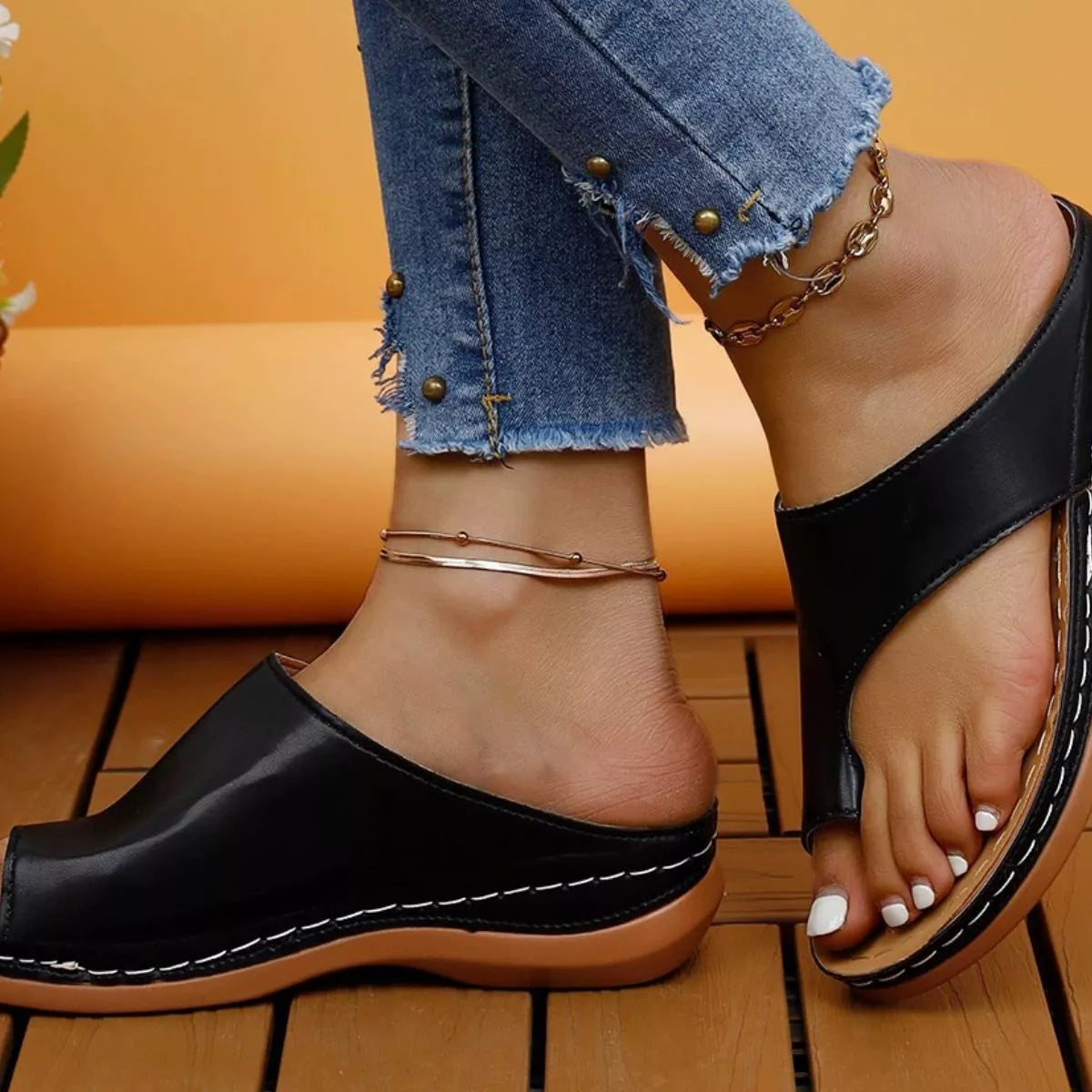 Toe Post Wedge Sandals - Lilixa.store