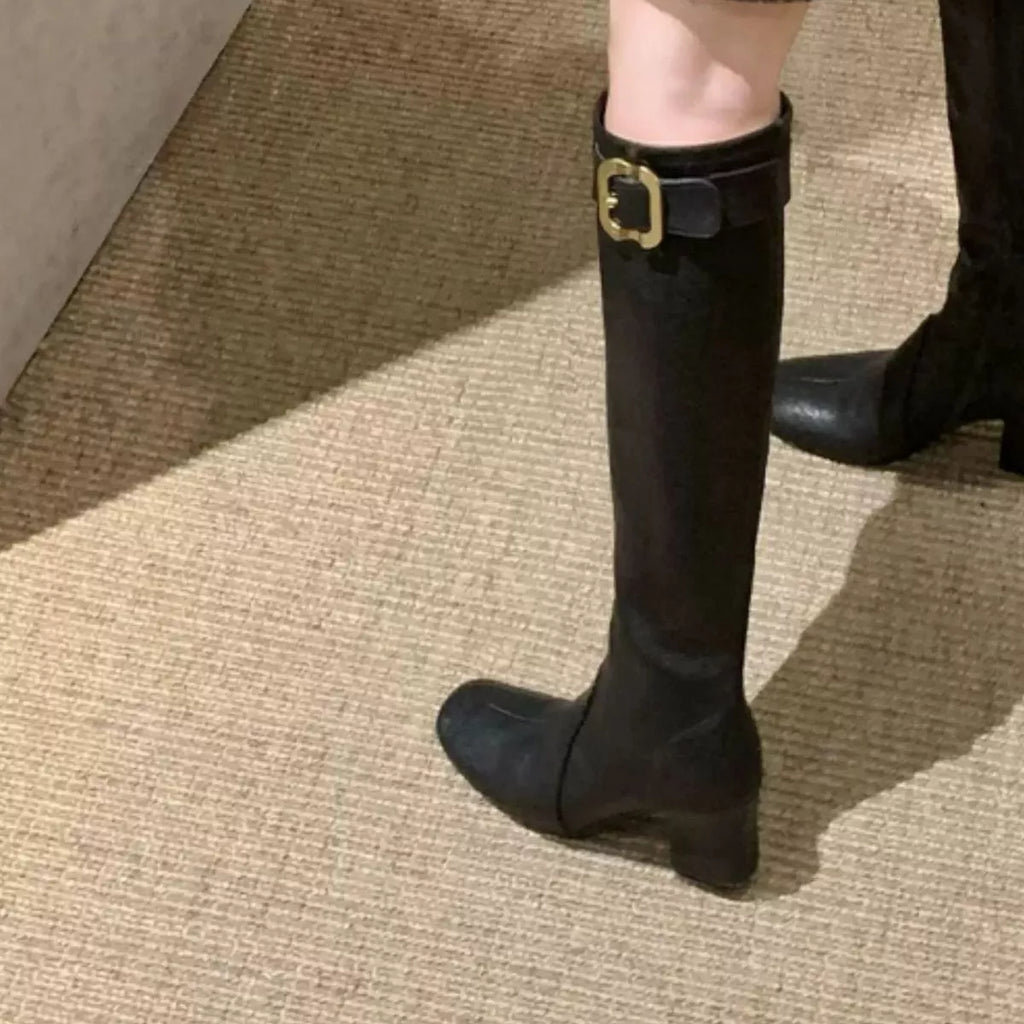 Square Toe Block Heels Boots, view 3