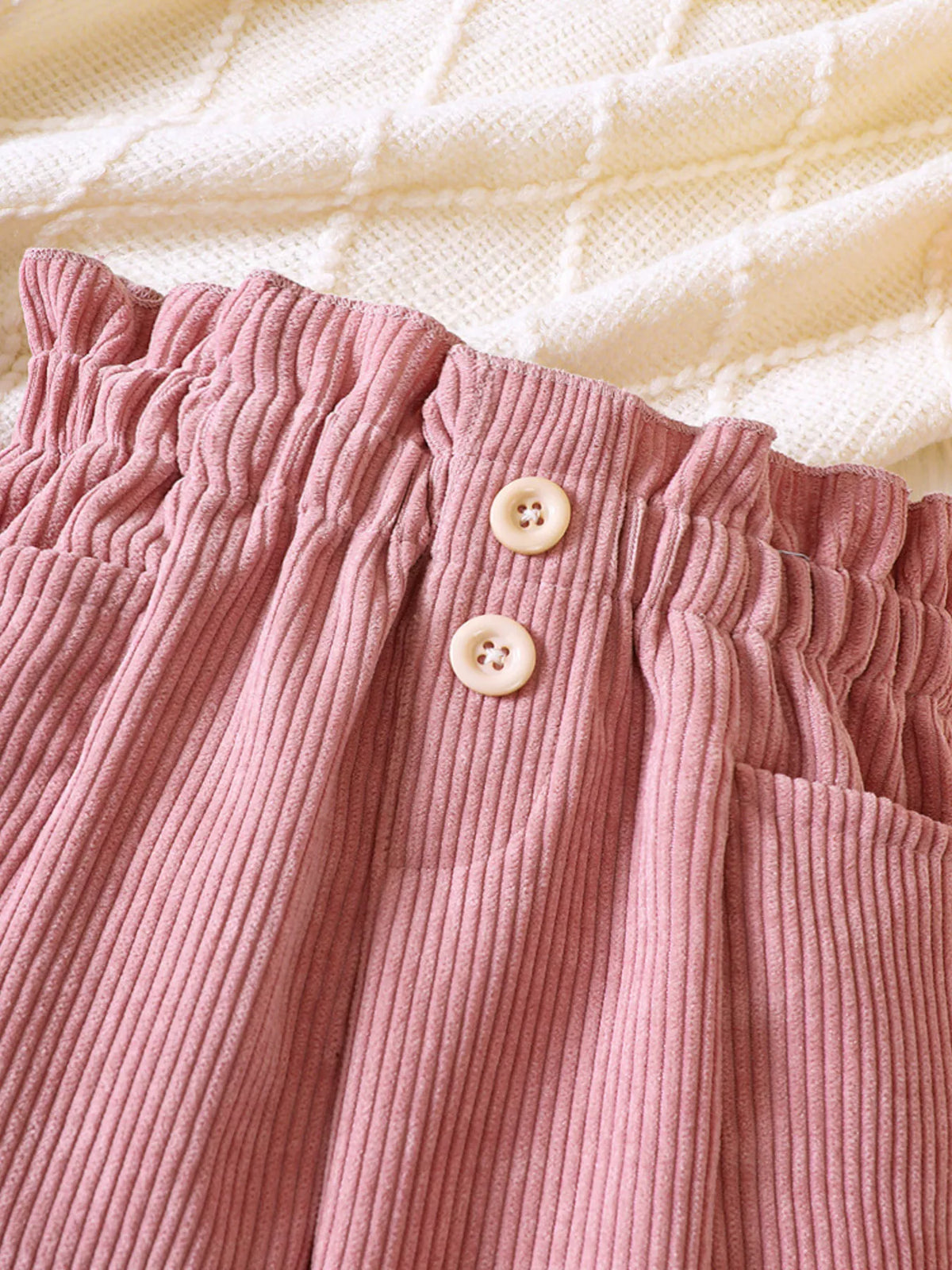 Children's Ruffled Hem Corduroy Pants - Lilixa.store