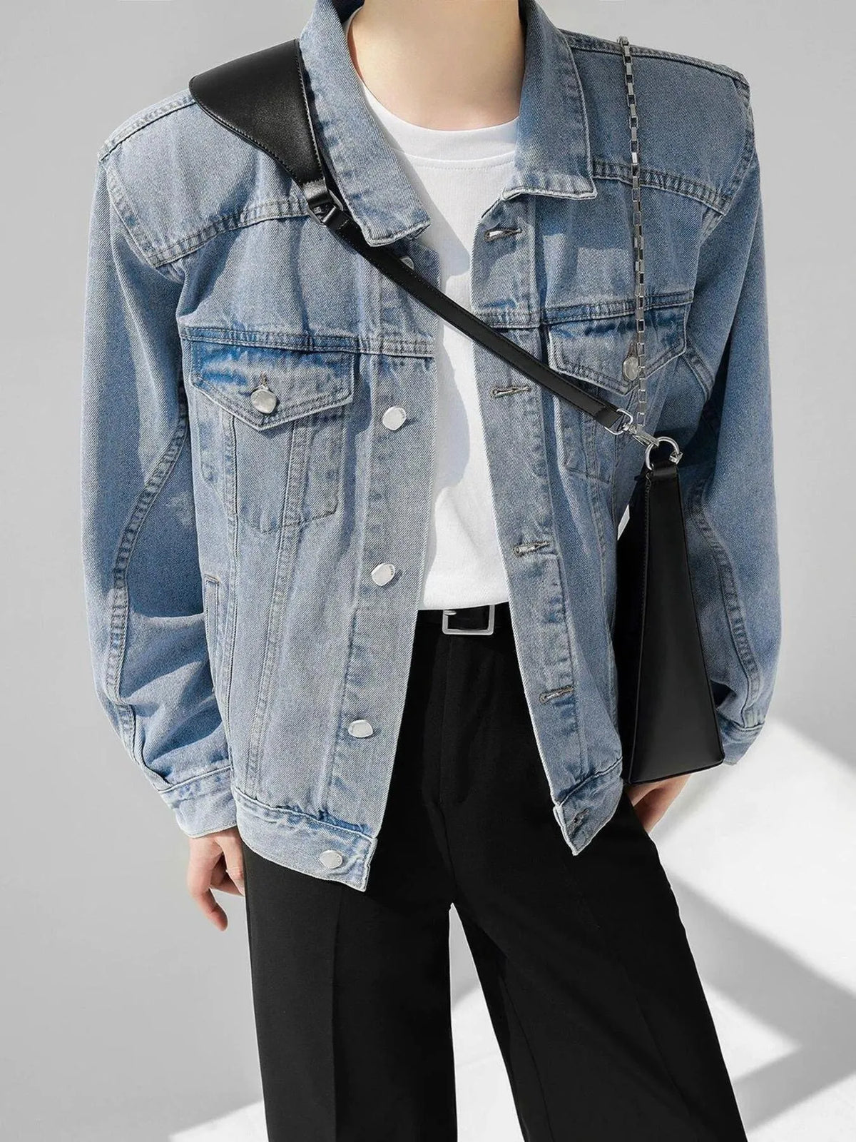 Men's Plus Size Button Up Long Sleeve Denim Jacket - Lilixa.store