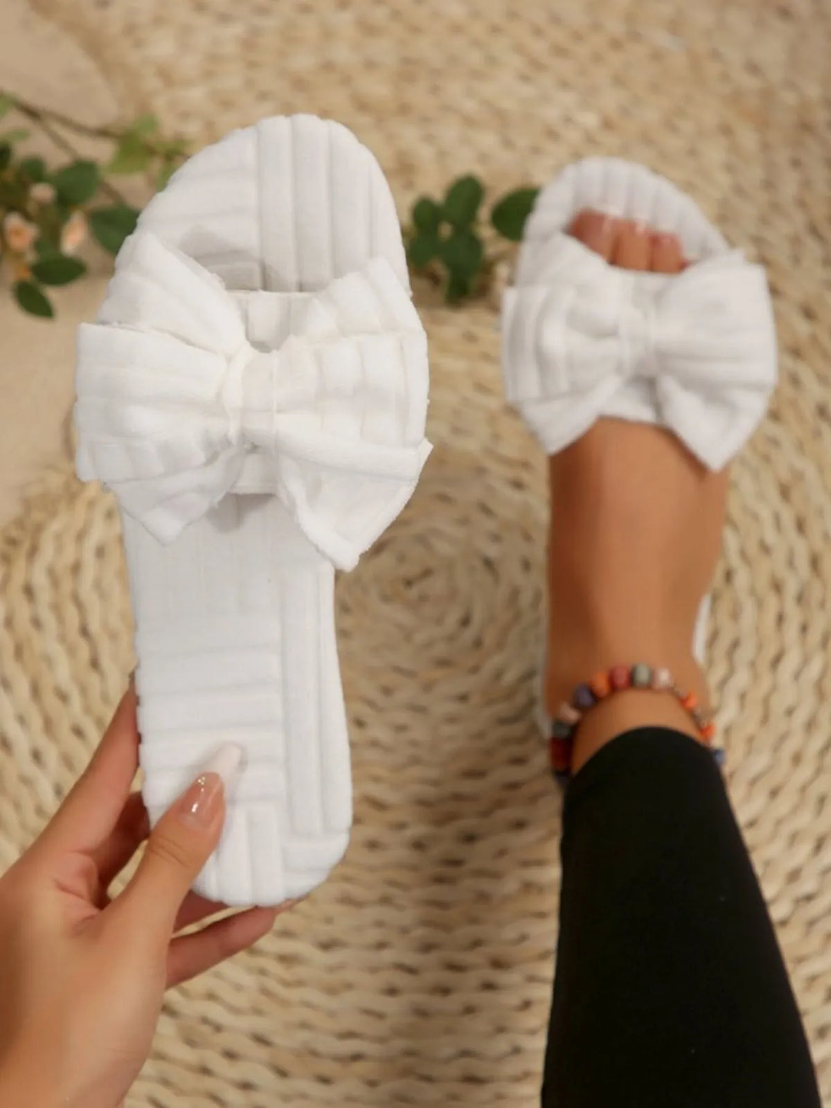 Bow Knot Open Toe Slippers - Lilixa.store