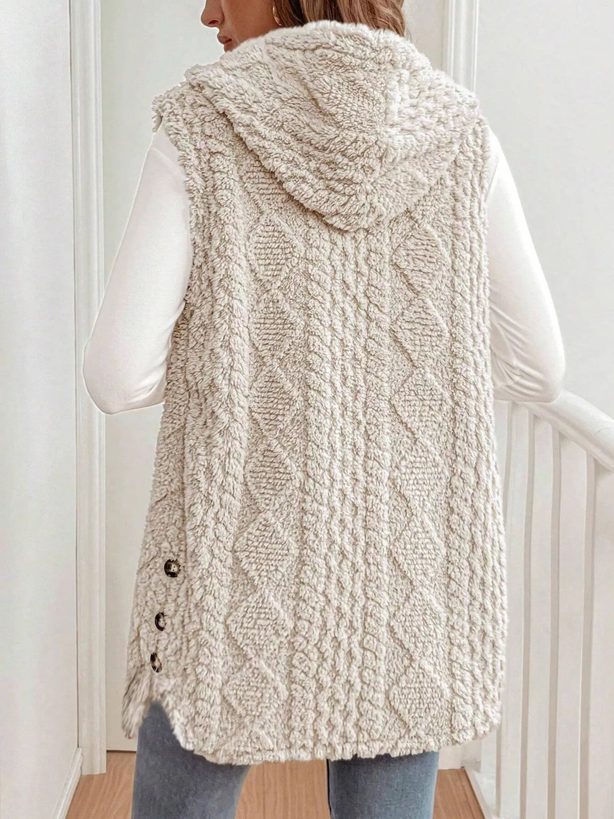 Cozy Sherpa Fleece Hooded Vest Coat - Lilixa.store