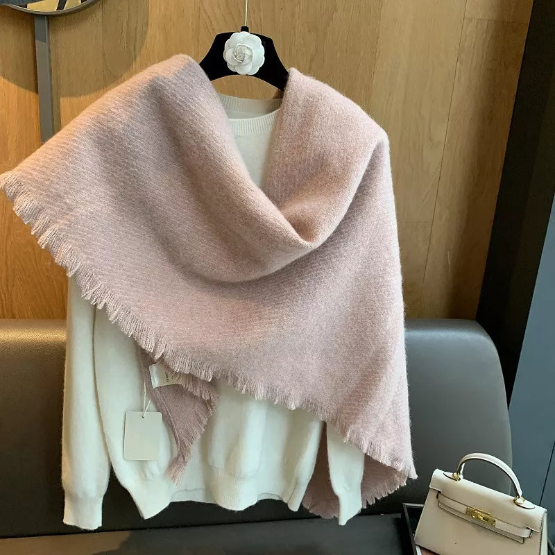 Thick Tassel Triangle Shawl Scarf - Lilixa.store