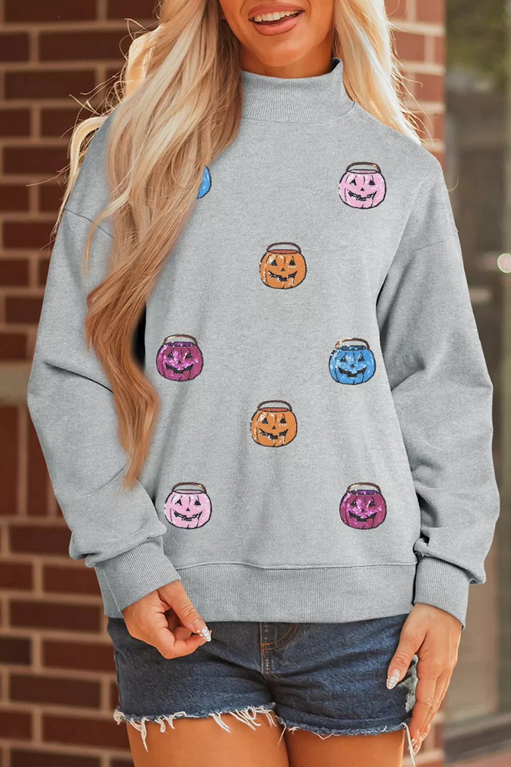 Halloween Pumpkin Long Sleeve Sweatshirt - Lilixa.store