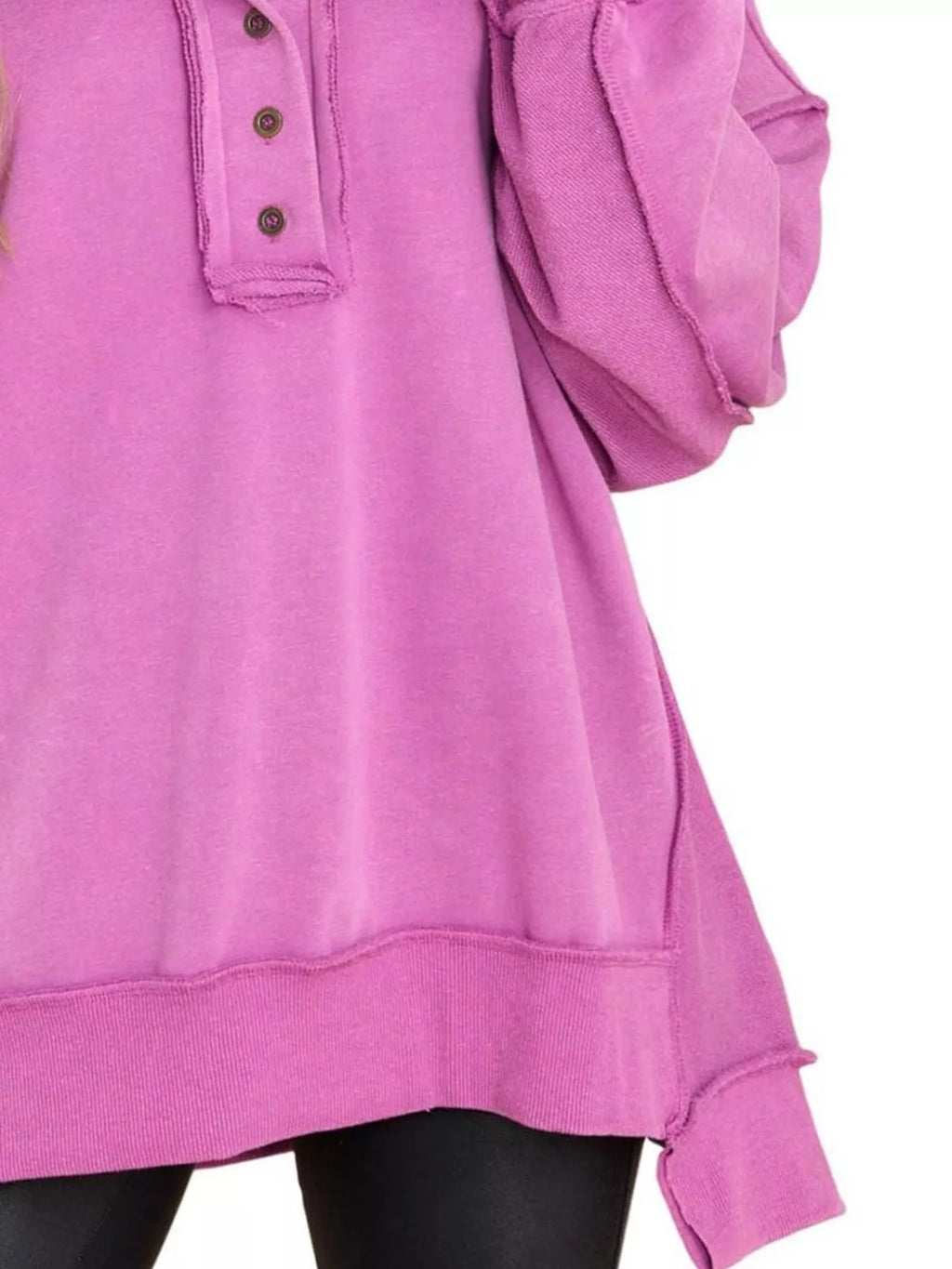 Half Snap Long Sleeve Sweatshirt - Lilixa.store