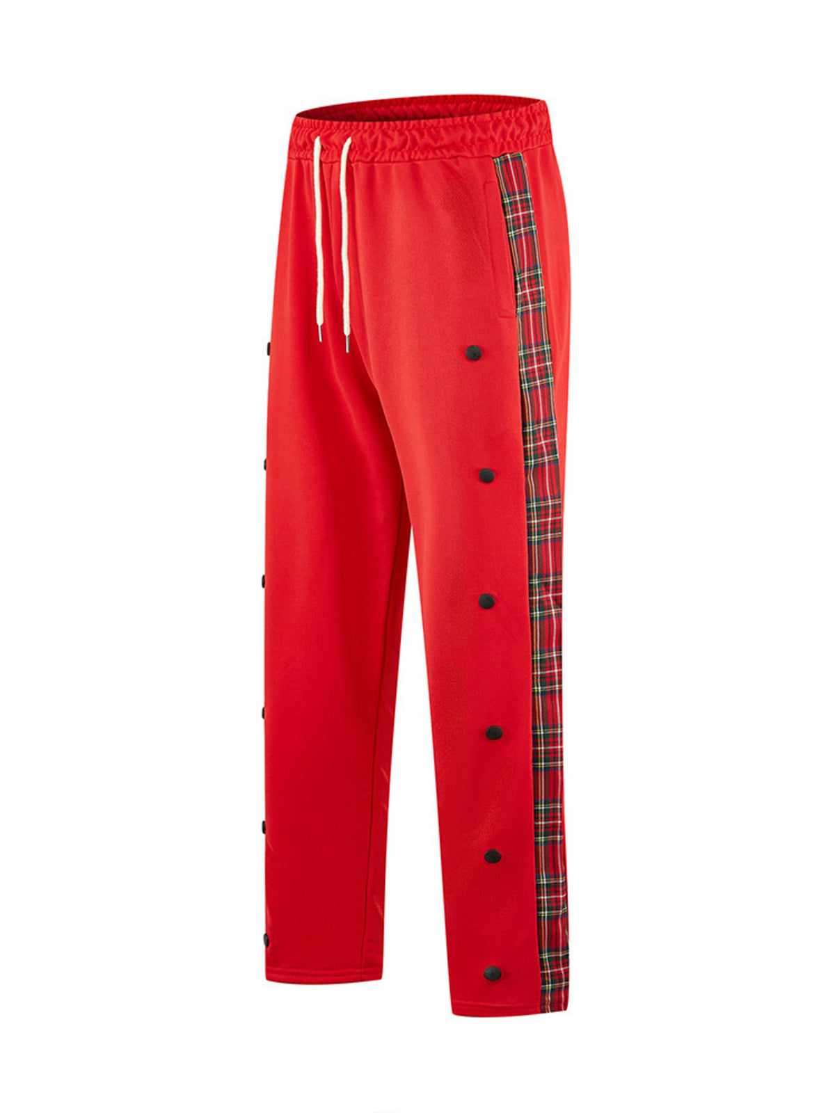 Men's Full Size Drawstring Plaid Side Stripe Pants Plus Size - Lilixa.store