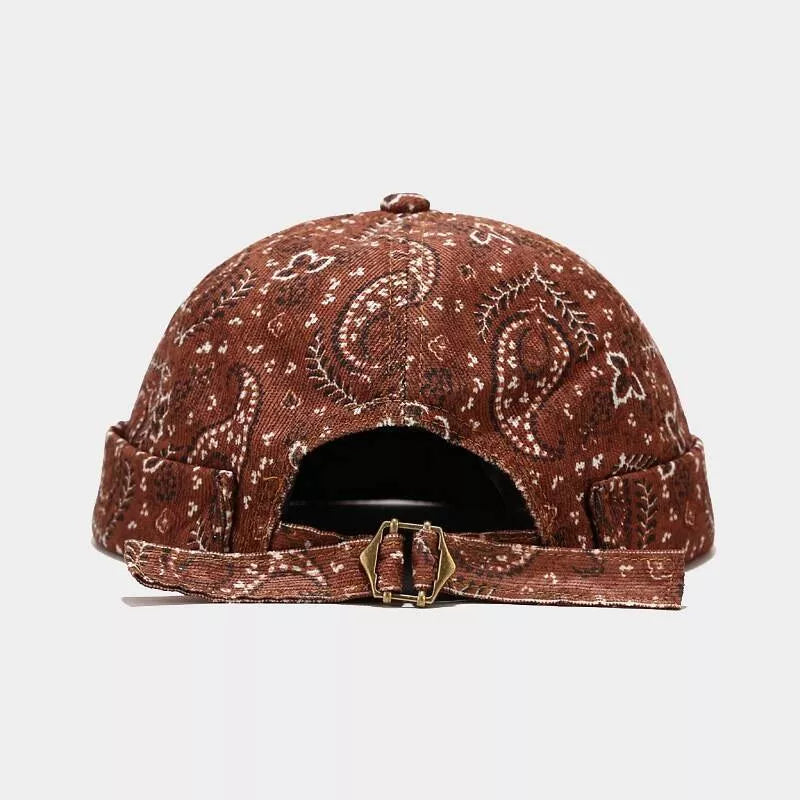 Vintage Paisley Print Brimless Hat - Lilixa.store