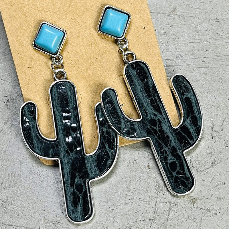 Turquoise Cactus Earrings - Lilixa.store