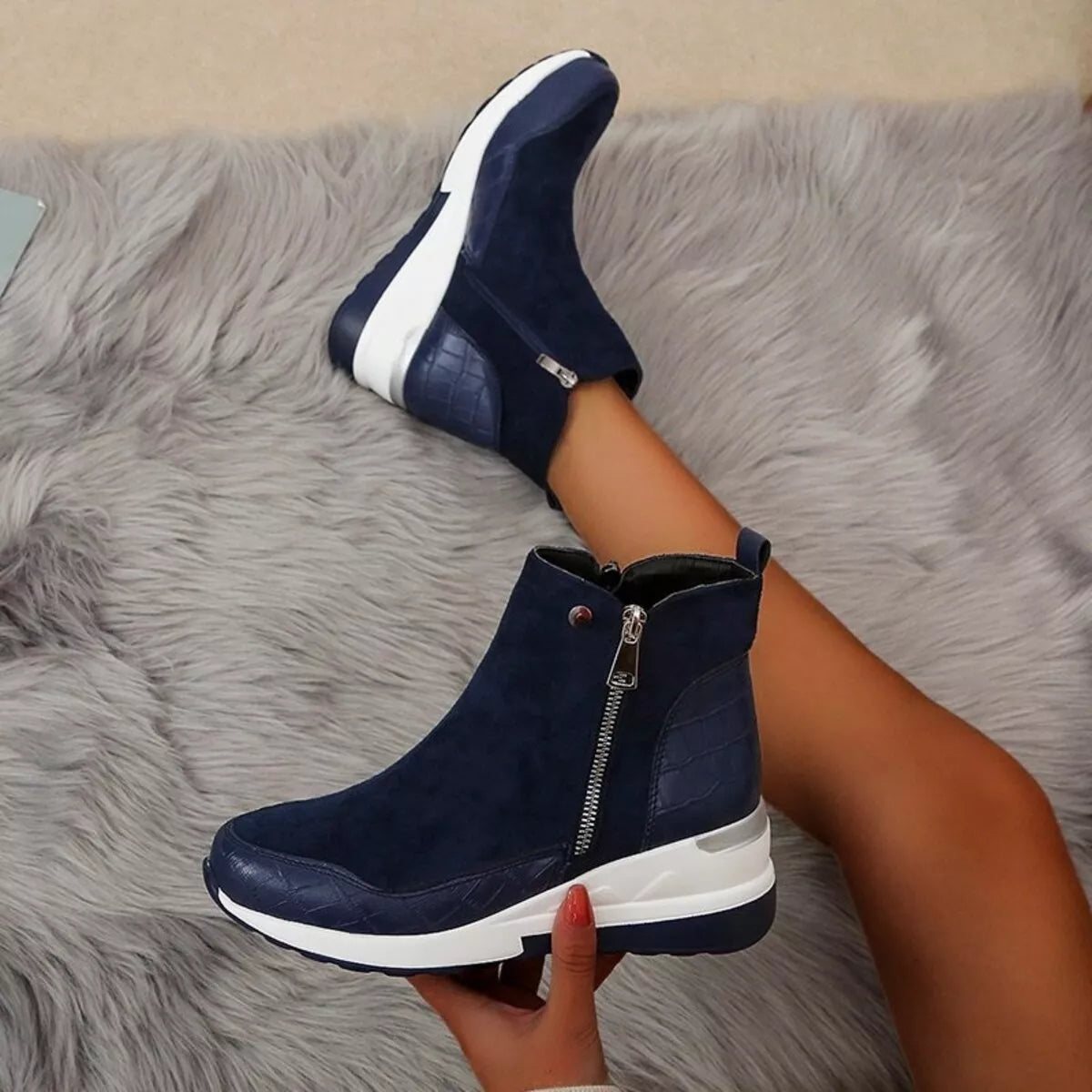 Side Zipper Ankle Boots - Lilixa.store