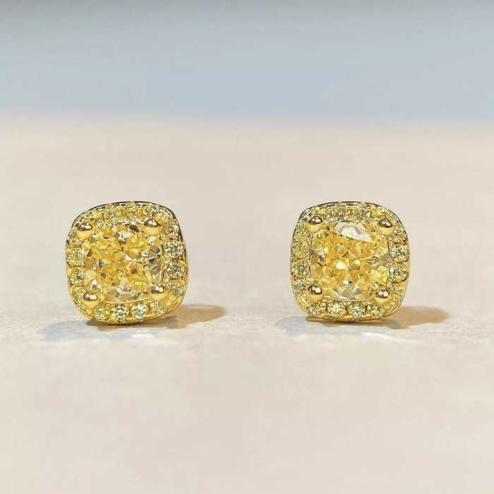 925 Sterling Silver Stud Earrings in Yellow