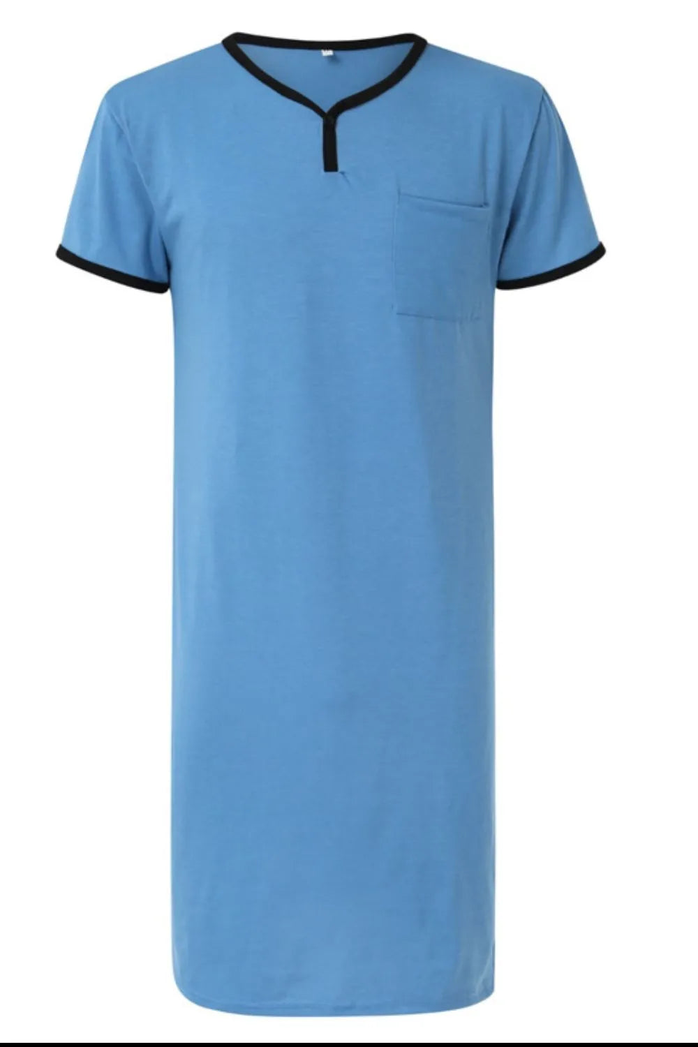 Men's Plus Size Contrast Trim Short Sleeve Lounge Tee Dress - Lilixa.store
