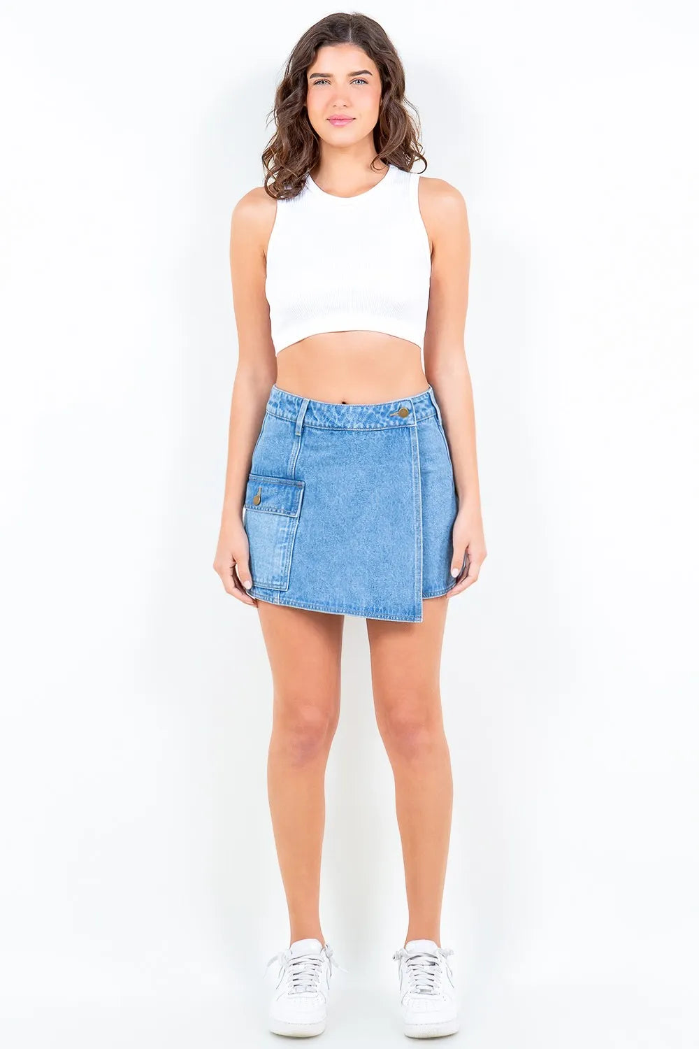 American Bazi Cargo Pocket Denim Skort - Lilixa.store