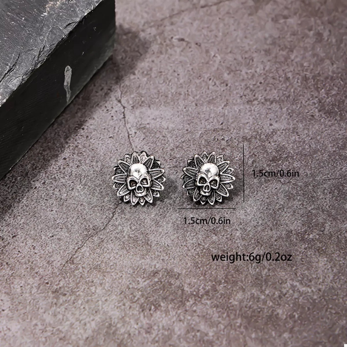 Halloween Skull Sunflower Stud Earrings - Lilixa.store
