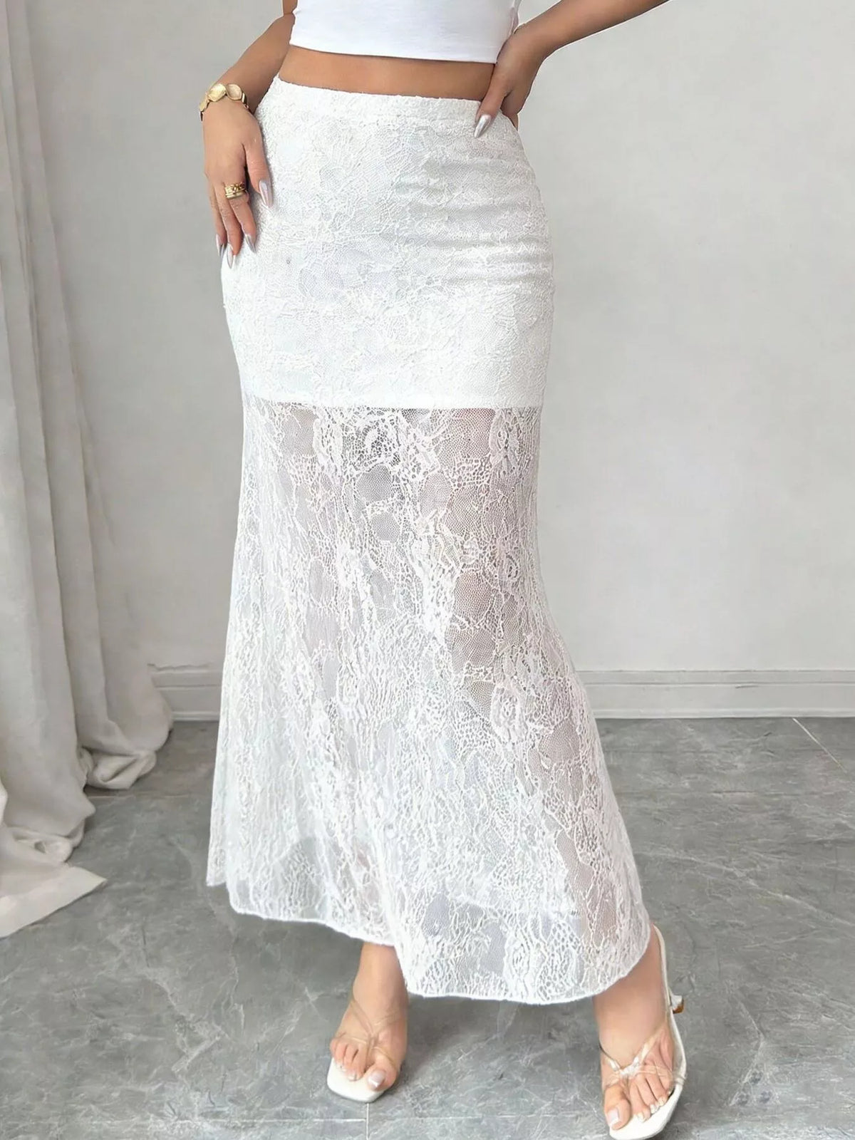 Lace Mermaid Maxi Skirt - Lilixa.store