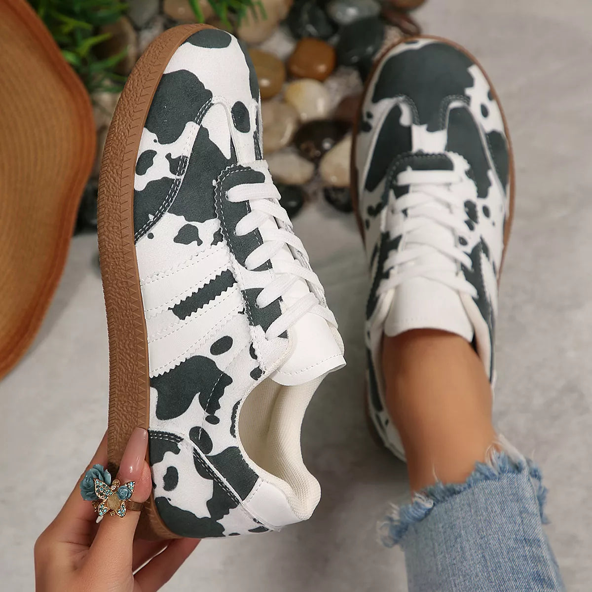 Cow Print Casual Sneakers - Lilixa.store