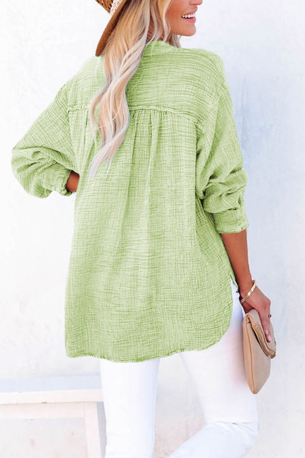 Buttoned Long Sleeve Blouse, view 8
