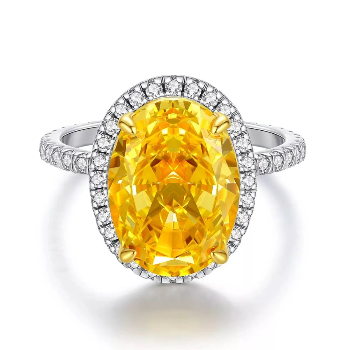 925 Sterling Silver Zircon Round Ring