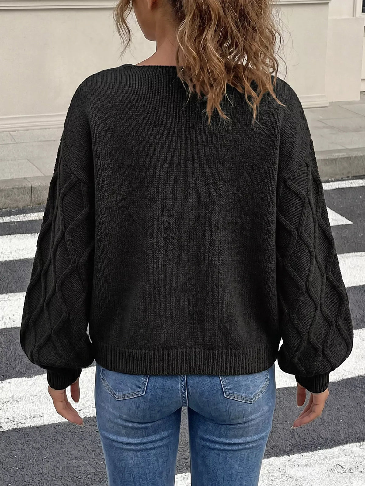 Snowflake Textured V-Neck Sweater - Lilixa.store