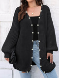 Open Front Long Sleeve Cardigan - Lilixa.store